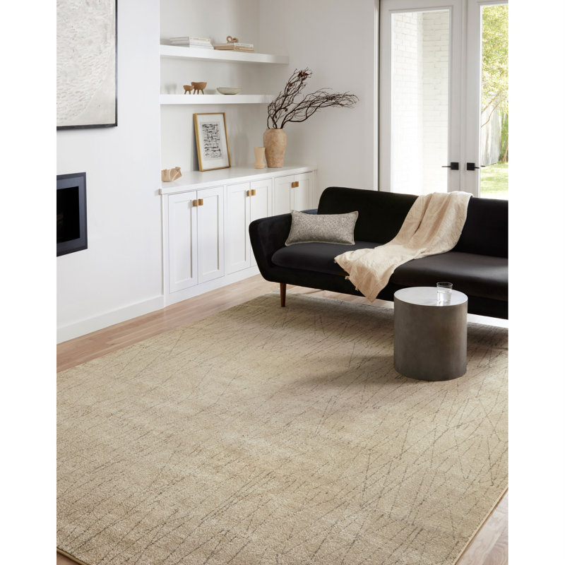 Tapis beige Geometric, Carré 1 pi 6 po x 1 pi 6 po