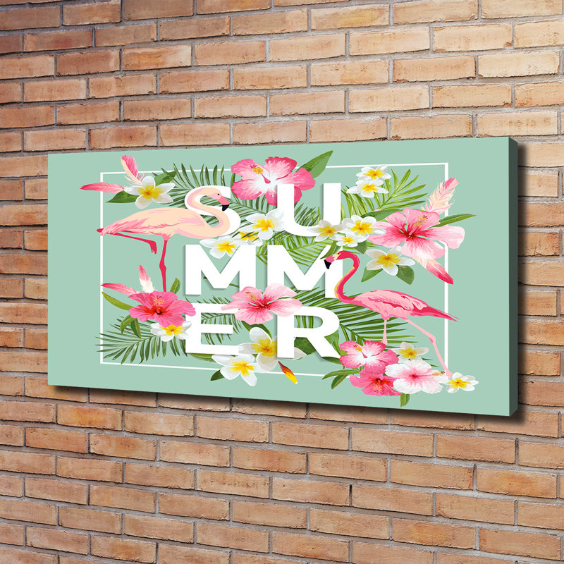 Holidays And Flamingos - No Frame Print on Canvas