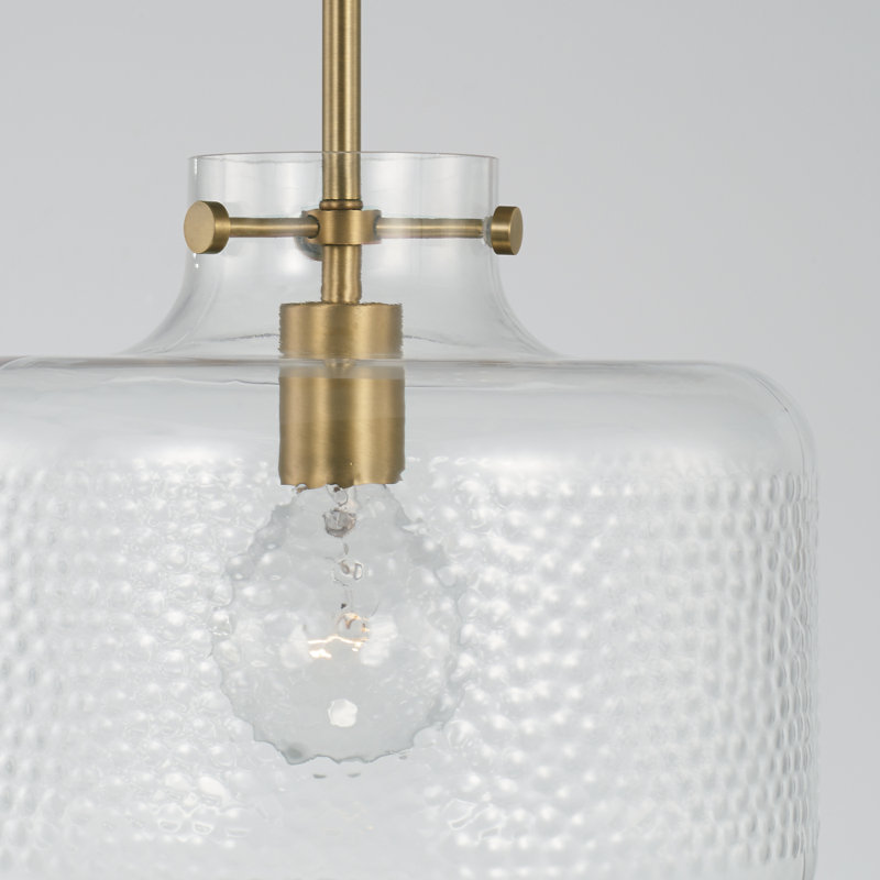 Luminaire suspendu simple à 1 lumière Brighton, Laiton vieilli
