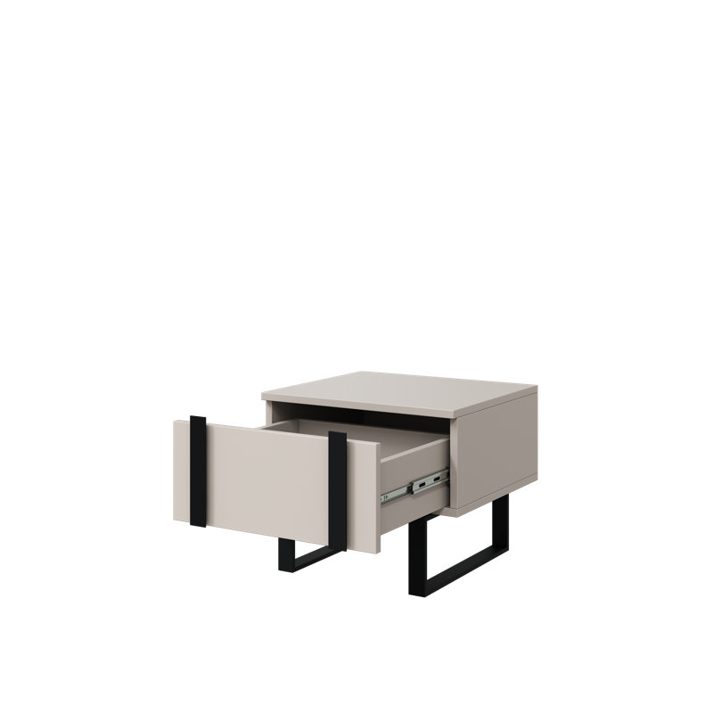 Alcadio bedside table, Cashmere/Black
