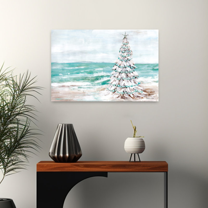 Arbre de Noël côtier abstrait, art côtier, H 16 po x l 24 po