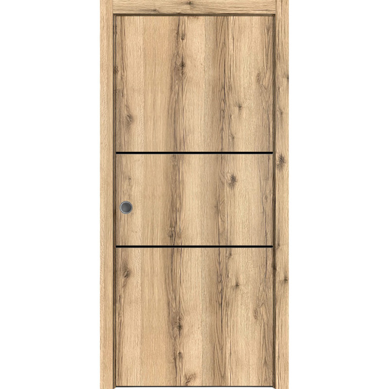 Portes françaises en bois massif massif, 28 po x 80 po, Chêne