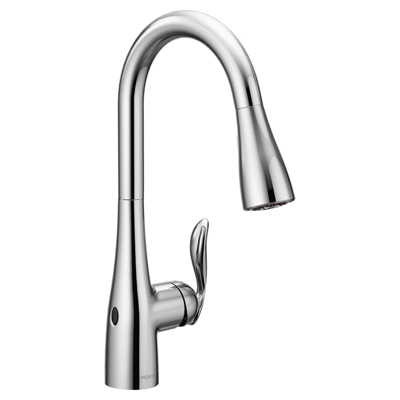 Robinet de cuisine à poignée simple Moen Arbor MotionSense Wave avec technologie Power Clean, Chrome