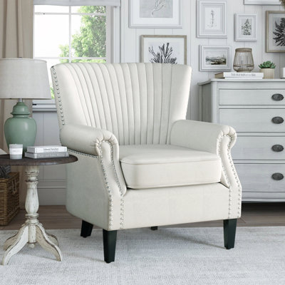 Fairlady Upholstered Linen Wingback Chair