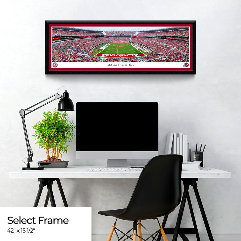 Alabama Football, impression panoramique, H 15,5 po x l 42 po x P 1,38 po, Cadre noir