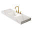 Meuble-lavabo de salle de bain mural en bois naturel 48 po Luxury