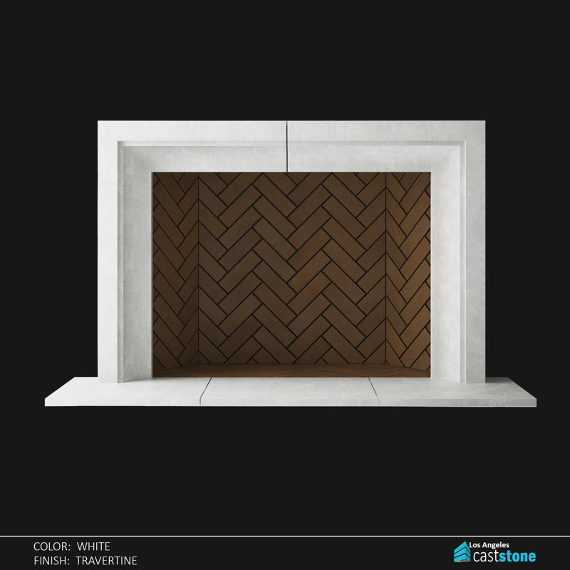 Rio Fireplace Surround, White Travertine