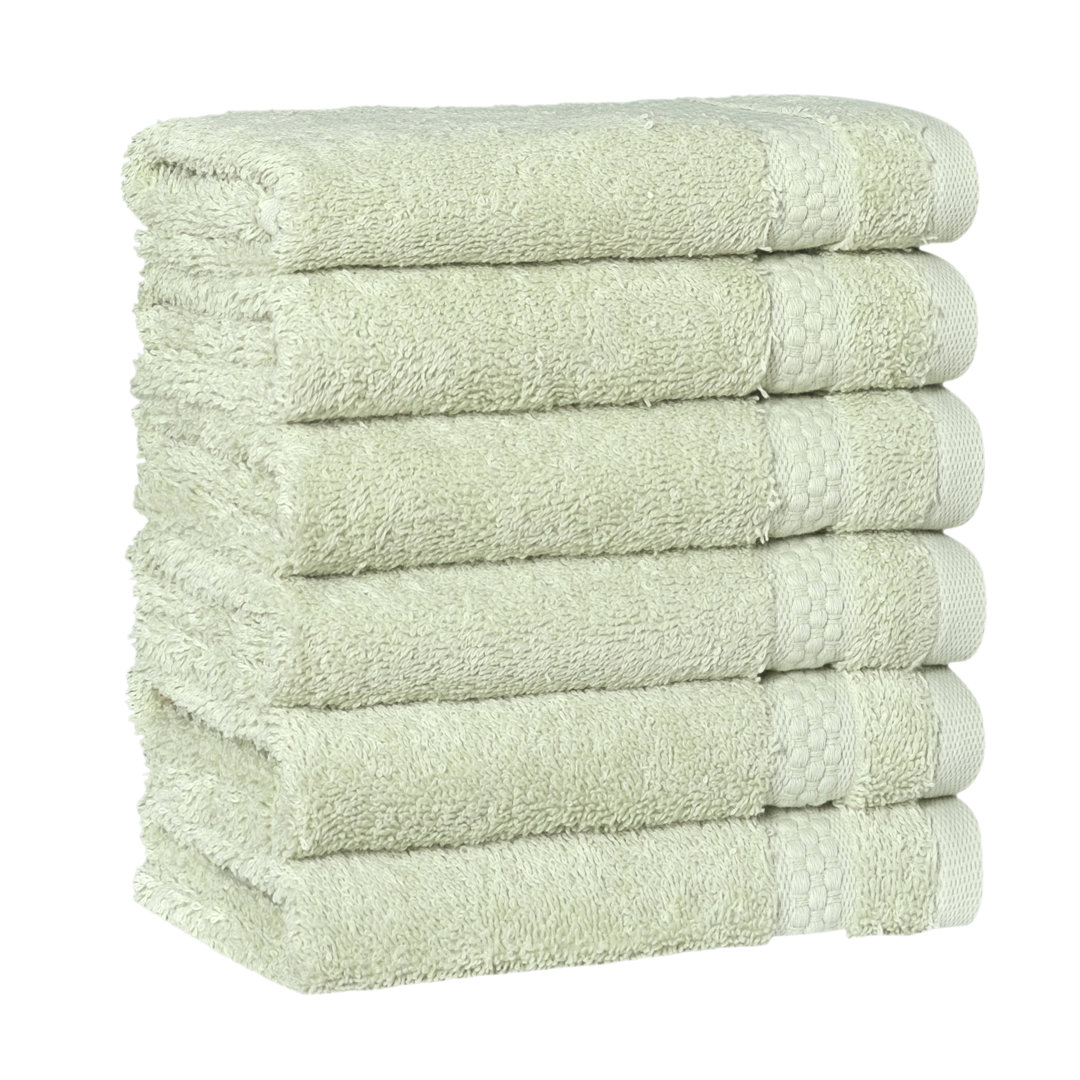 STARLIGHT 100% Turkish Cotton Terrycloth Washcloths (Set of 6) Linum Home Textiles 