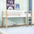 Twin Low Loft Bed With Ladder, Guardrails And Slats