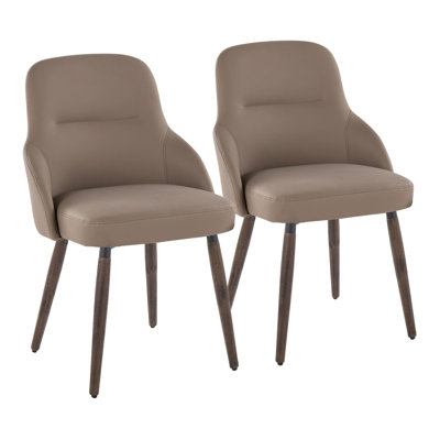 York Upholstered Contemporary Chair In Faux Leather By Lumisource - Set Of 2