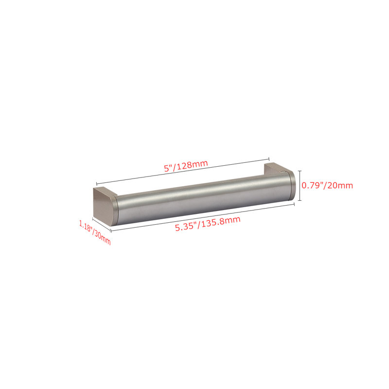 Brushed Nickel 5.35" Industrial Drop Bail Pull with Mounting Hardware