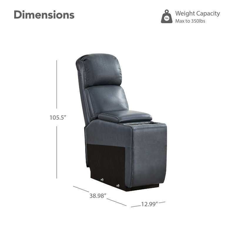 Olathe Genuine Leather Multi-Function Console, Navy