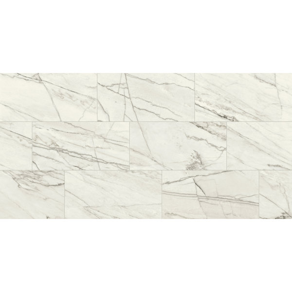 JEM Forte White Polished Porcelain Floor & Wall Tile (12"x24")