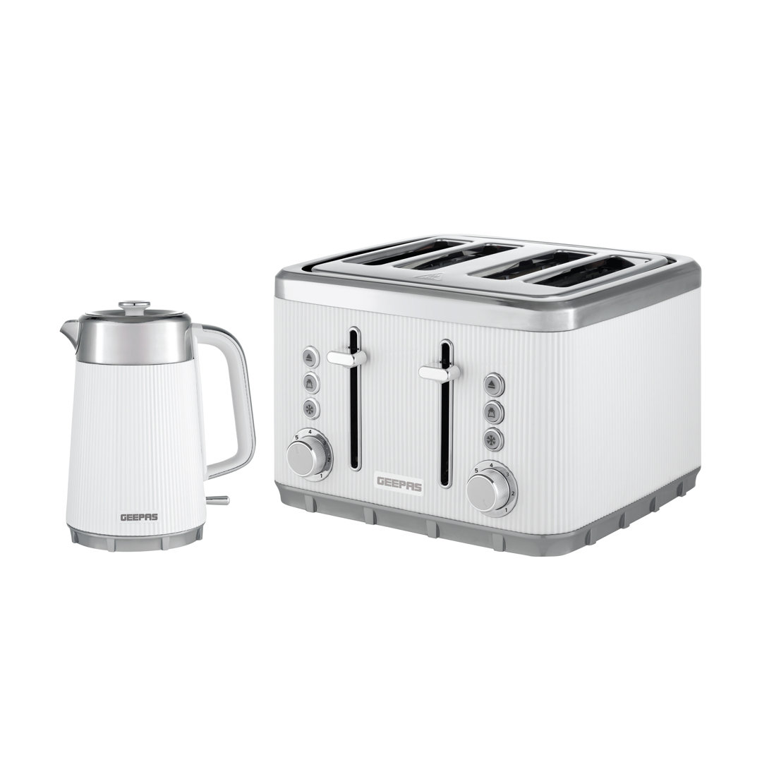 Geepas Unisex White Arcus Kettle And Toaster Set 1.7L 3000W Electric Kettle & 4 Slice Toaster In - Image 7