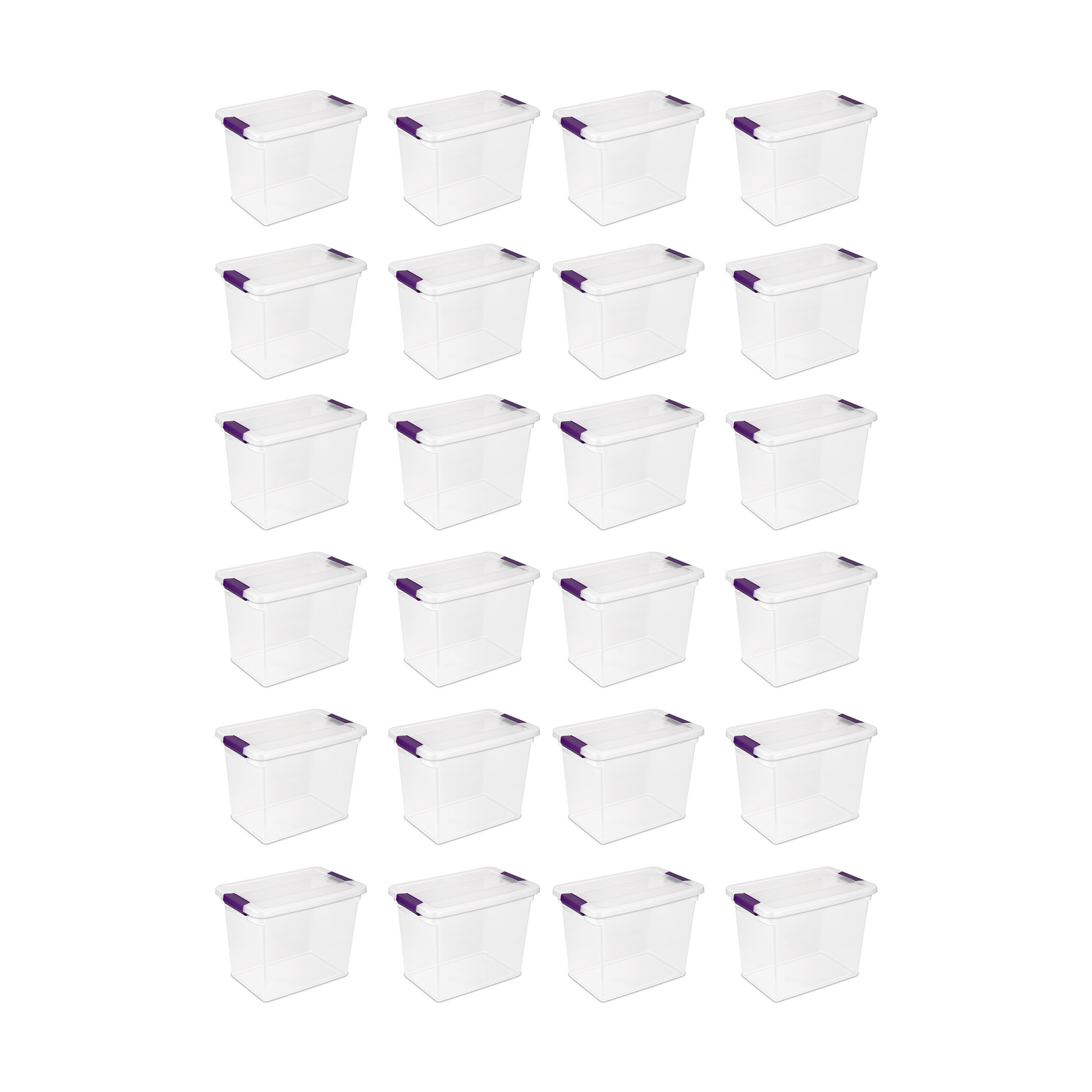 Sterilite 27 Qt ClearView Latch Storage Stackable Bin with Latching Lid ...