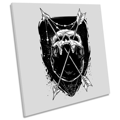 Skull Mouth Arrows - Wrapped Canvas Print