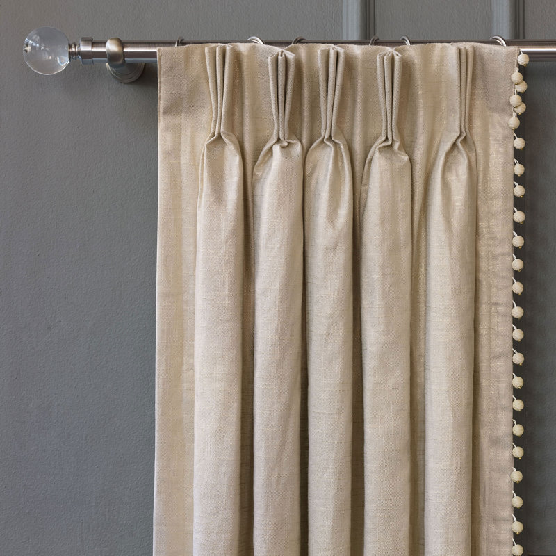 Marceau Linen Blend Room Darkening Curtain Single Panel, 40" W x 84" L, Left