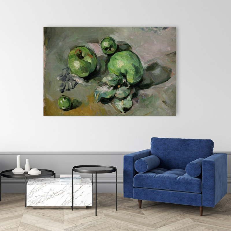 Pommes vertes, vers 1872-1873, estampe murale abstraite contemporaine sur le thème des fruits, H 40 po x l 60 po