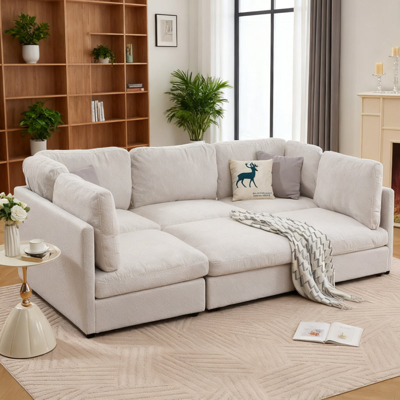Canapé modulaire 6 pièces 6 pièces, Beige