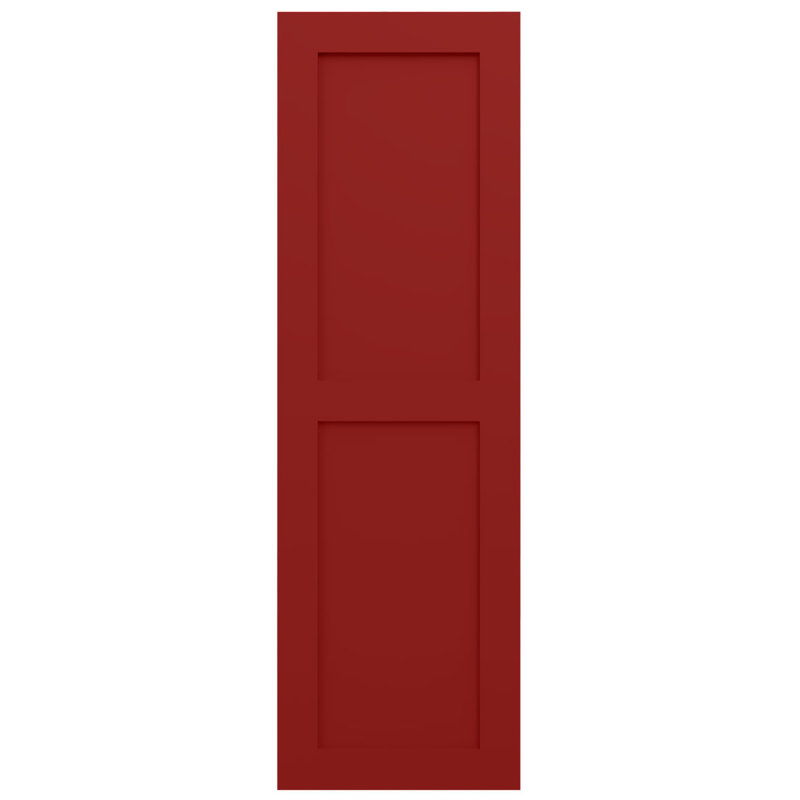 Deux volets plats égaux EnduraCore Composite, 12"W, Rouge feu, H 60 po
