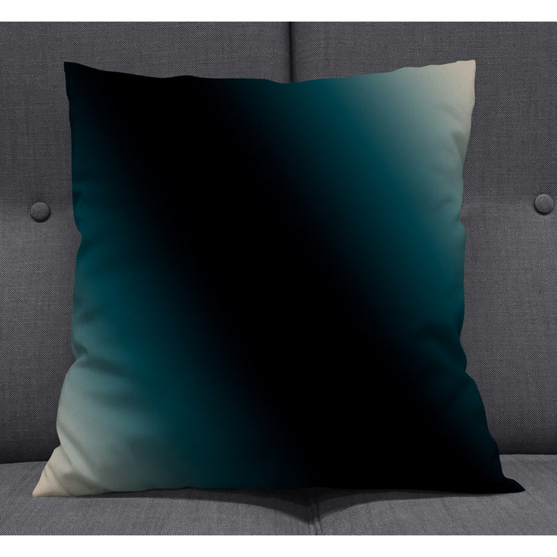 Throw Pillow With Insert, Blue/Black Ombre 2, 18"H x 18"W