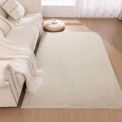 Silky Soft Faux Rabbit Fur Area Rug