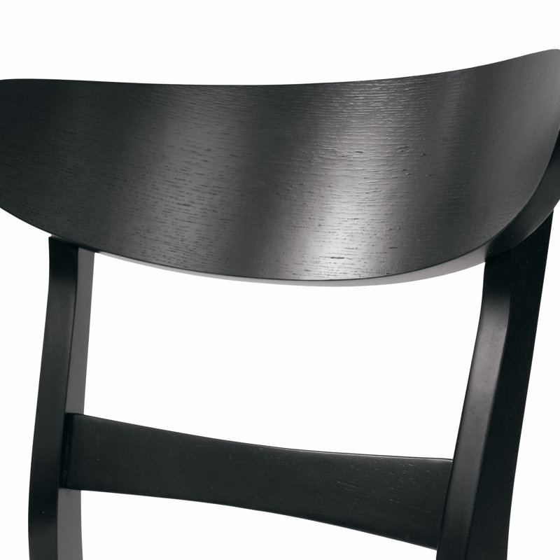 Ensemble de salle à manger 5 pièces de style Mid-Century moderne, structure en bois d'hévéa, une table et 4 chaises rembourrées, noir