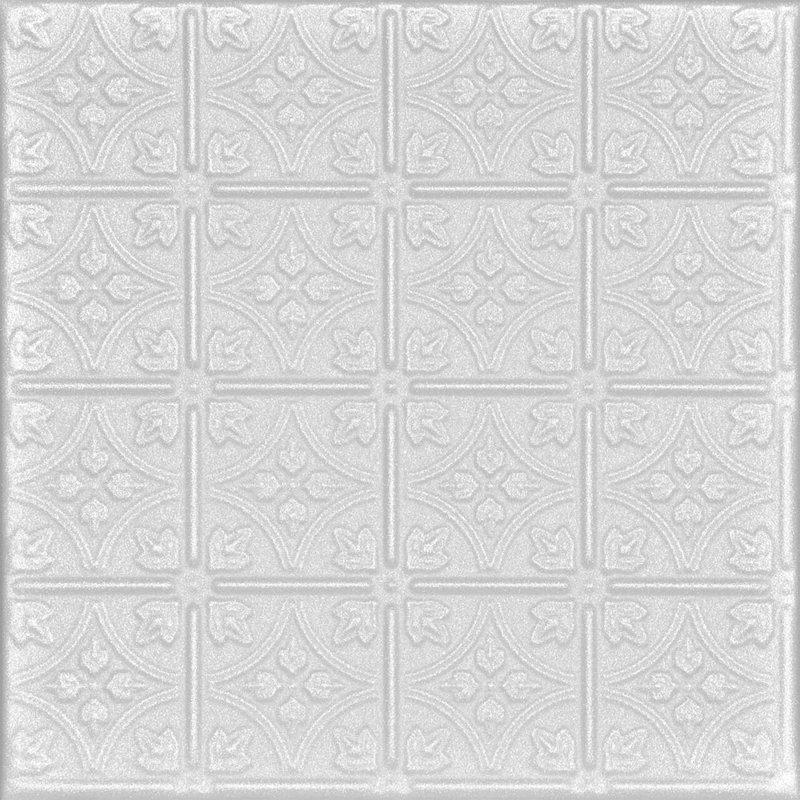 Tuile de plafond en polystyrène collé 1,64 pi x 1,64 pi Emma's Flowers, Blanc uni (non peint)