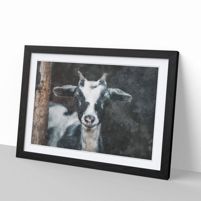 Goat Vol.2 - Picture Frame Painting, 36cm H x 48cm W x 2cm D, Black Framed