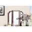 Mobilier de chambre à coucher en cerisier de luxe - coiffeuse avec tabouret, 3 tiroirs et trois compartiments de couleur miroir