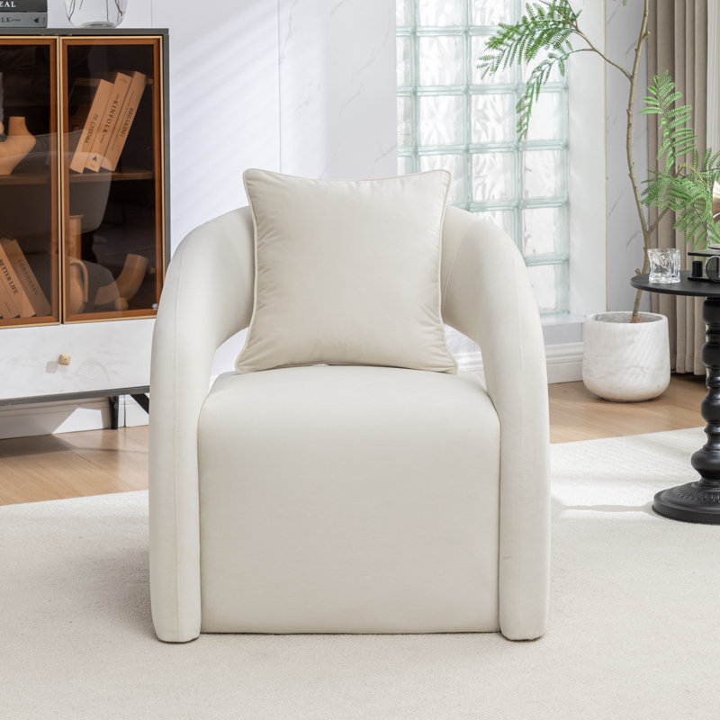 Hijinio Upholstered Armchair, Beige