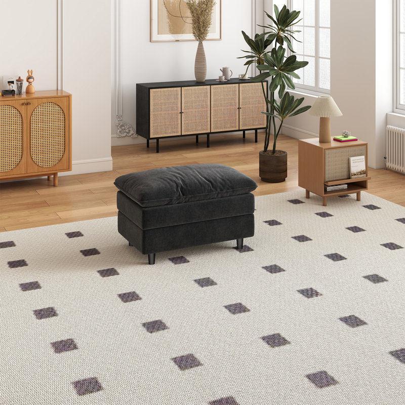 Canapé Chenier à quatre places avec deux pédales, Chenille noir