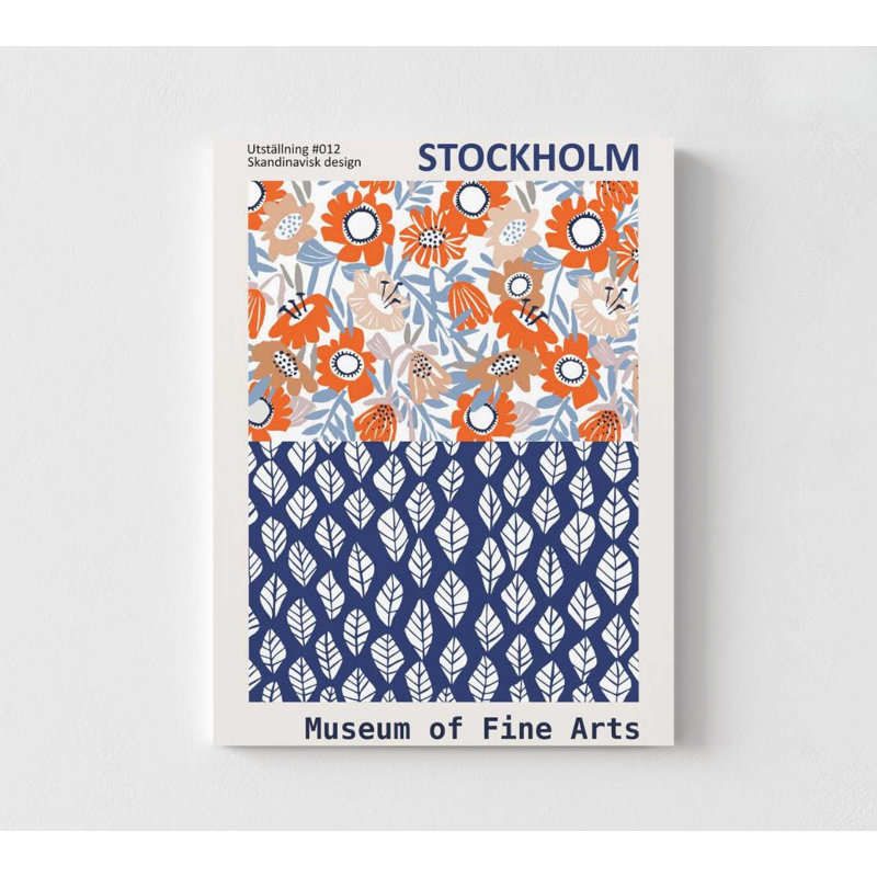 Affiche du design scandinave du musée de Stockholm, Ne s’applique pas, H 16 po x l 12 po, Impression sans cadre