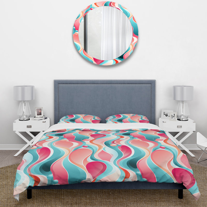 Popart Bubblegum Mirage IV - Ensemble de housse de couette Pop Art, Housse de couette pour grand lit et 2 taies décor