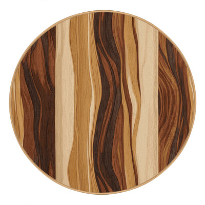 Washable Koa Wood Patterns Hawaiian Area Rug