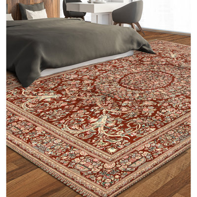 Tapis rectangulaire en laine noué à la main