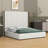 Tall Headboard Upholstered Bed With Vertical Striped And Wingback Design