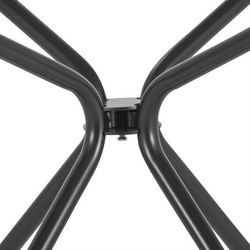 Orrum Round Glass Top Metal Base Dining Table, Black