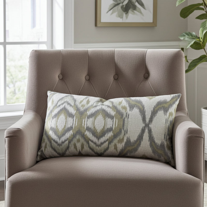 Housse et insert de coussin carré Dream Dream, Carré, H 16 po x l 16 po, Gris/vert