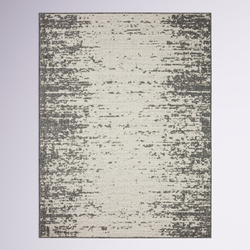 Aarre Abstract Ivory/Gray Indoor/ Outdoor Area Rug, Rectangle 11'6" x 15'