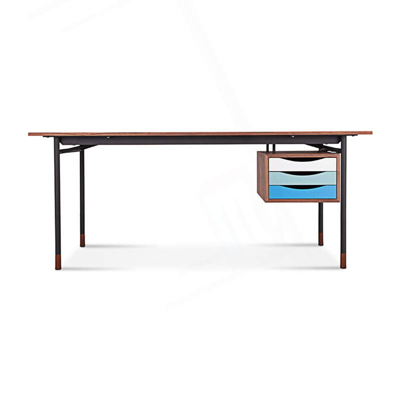 Bureau d'écriture avec tiroirs en bois laqué