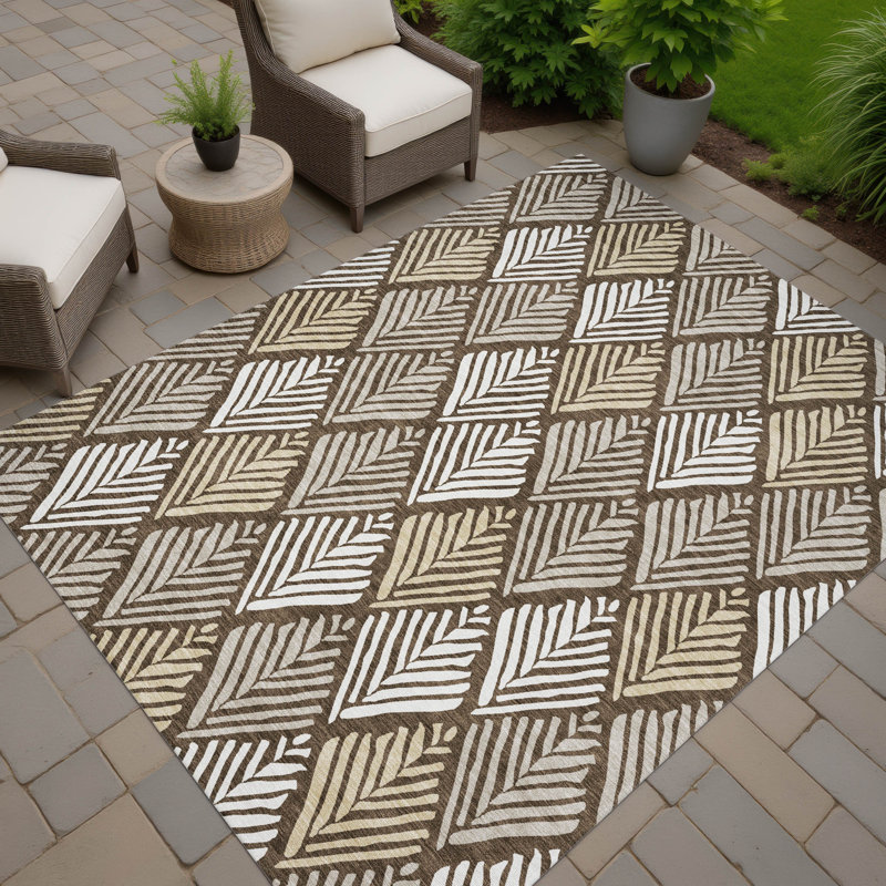 Tapis intérieur / extérieur lavable à la machine Chantille ACN2818, Chocolat, 3 pi x 5 pi