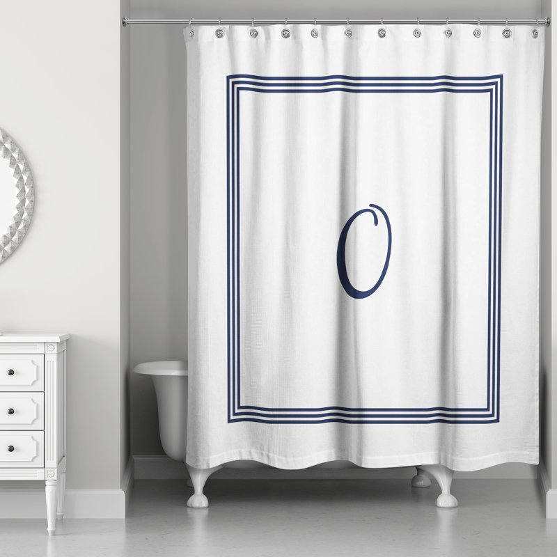 Rideau de douche simple , O, Bleu marine