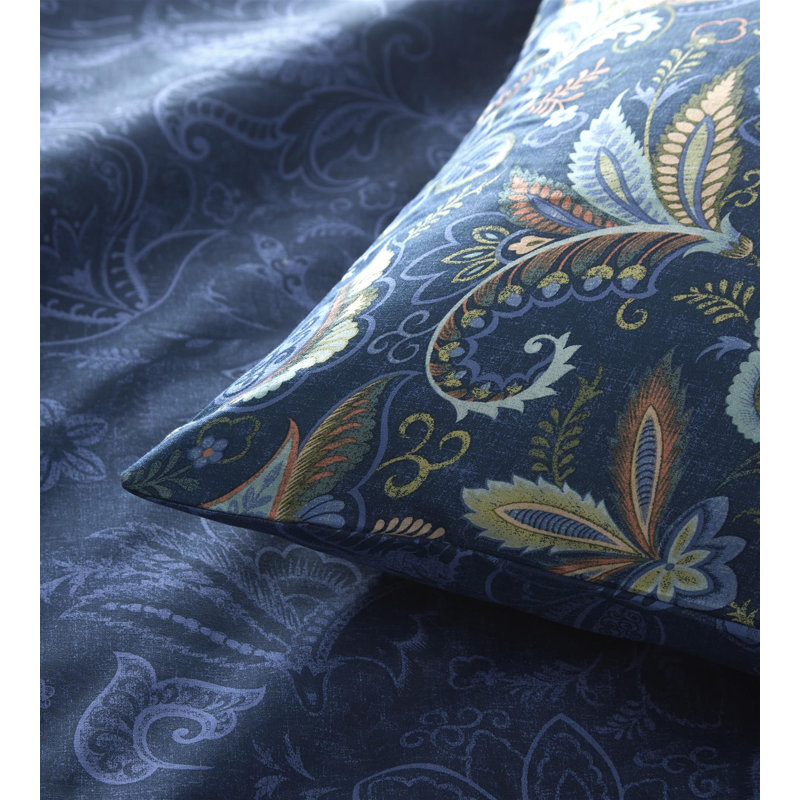 Leela Paisley Duvet Cover Set with Pillowcases Included, 135 x 200 cm, Blue