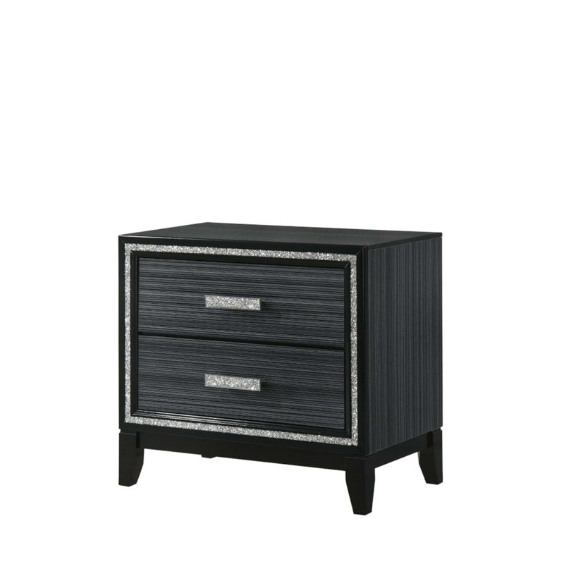Table de chevet avec attrait intemporel et rangement pratique, Noir