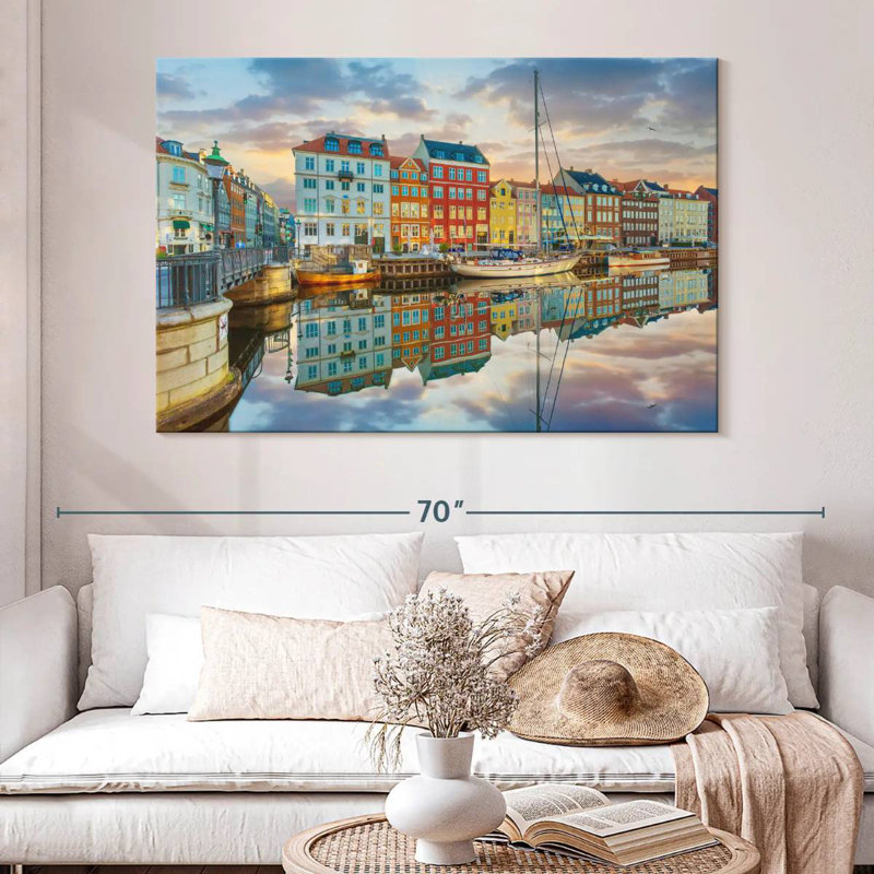 Marchelle Nyhavn Canal Sunset Reflection, 34" H x 51" W