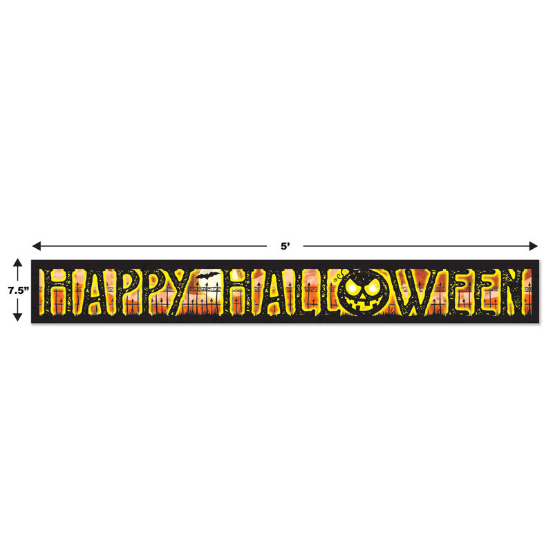 Bannière métallique Happy Halloween