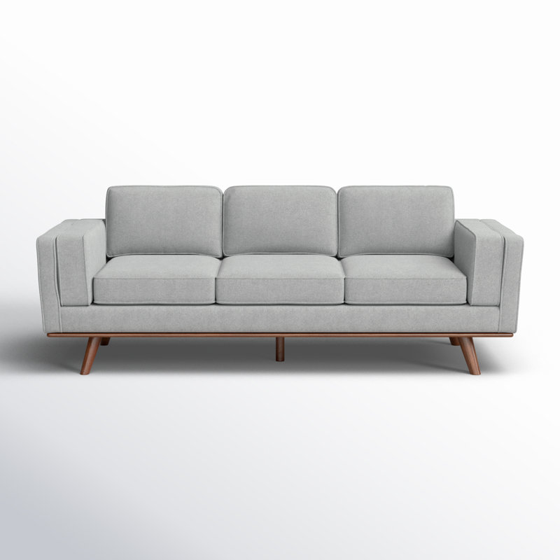 89.76'' Square Arm Sofa, Dark Gray