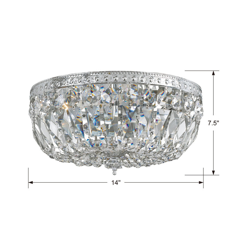 Plafonnier encastré 3 lumières 14 po Wehr, Spectra Swarovski