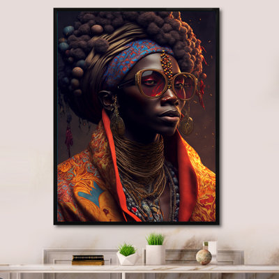 Femme afro-américaine lunettes de soleil Funky Traditiona